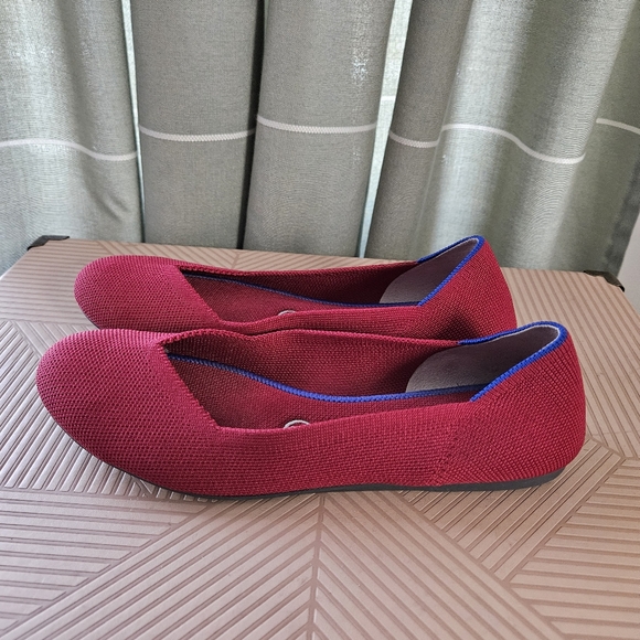 Rothy's Bright Red The Flat Round Toe Business Casual Recycled Sustainable Chic - Picture 2 of 12